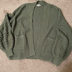 Madewell Ollive Green Knit Bobble Cardigan Sweater M